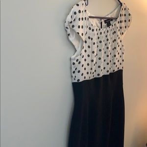 White and black polka dot dress